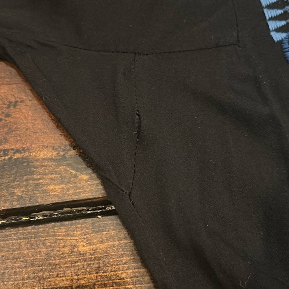 Johnny Was Biya Black & Blue Embroidered rayon blend long sleeve S tunic dress - Picture 13 of 14